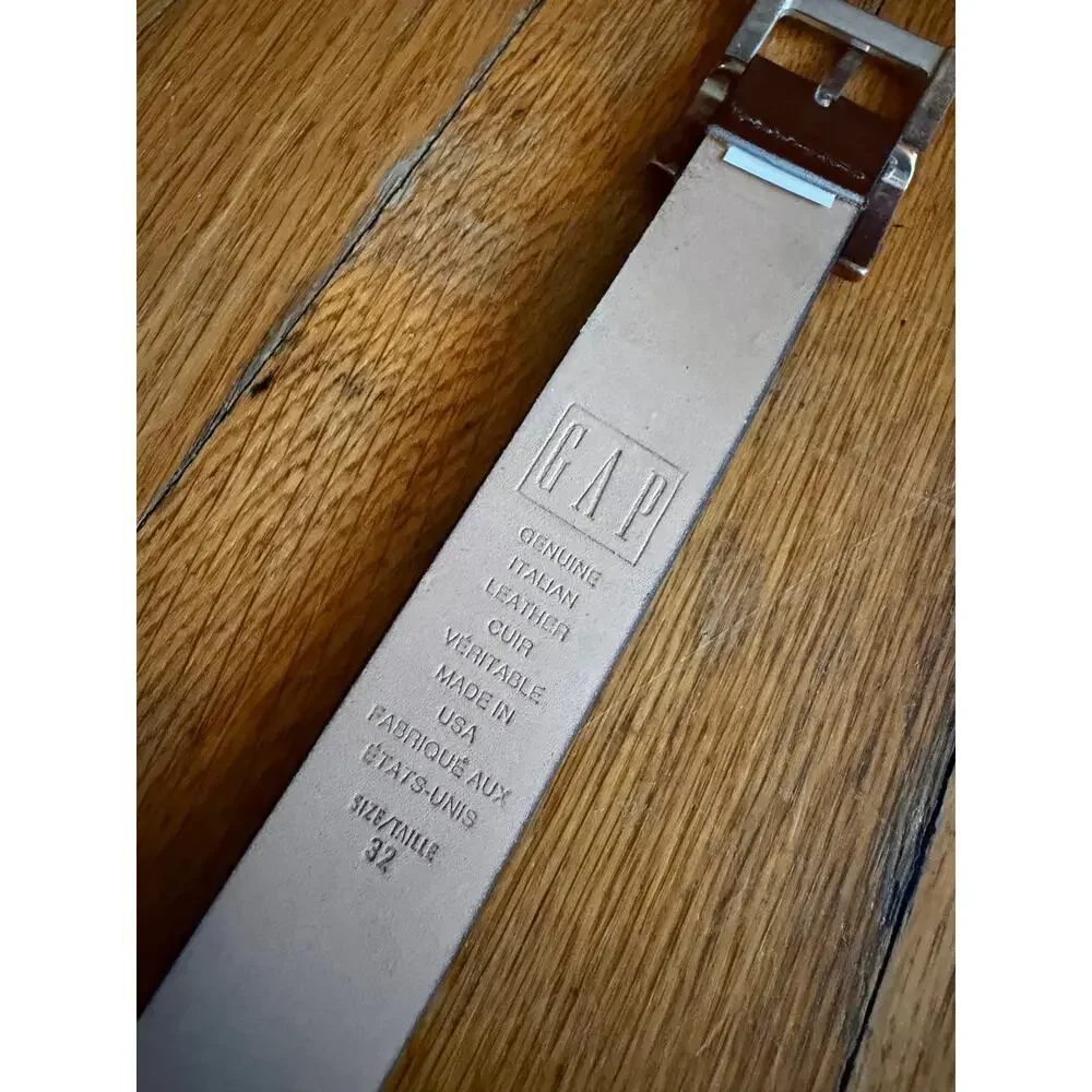 GAP Brown Italian Leather Belt Womens sz 32 - Picture 5 of 9